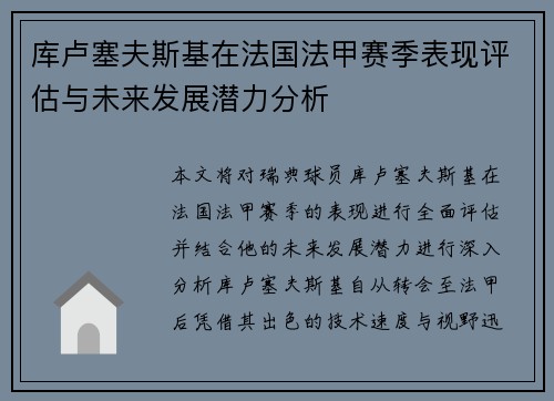 库卢塞夫斯基在法国法甲赛季表现评估与未来发展潜力分析